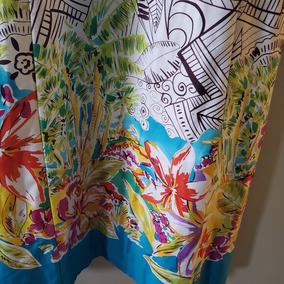 Madison Leigh Sundress Size 10 Colorful Cotton Spandex Straps Back Zip Beach - Picture 13 of 13